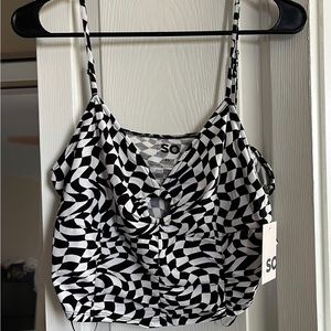 NWT checkered crop tank top